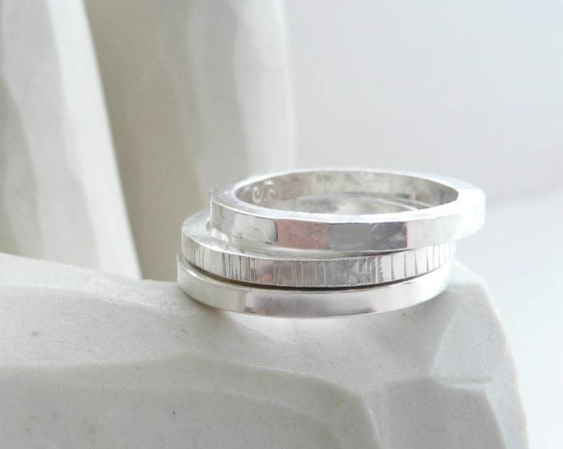 Three Stacking Rings Stacking Square Rings Set of Three - Etsy