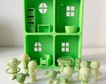 Smiski Display Stand, Sonny Angel Tiered Shelf, 3D Printed Green Aesthetic Figurine Riser for Blind Box, Ins Style Home Decor