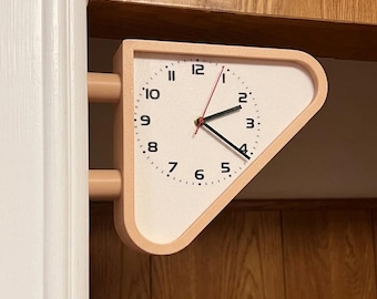 1970s Seiko Inspired Double Sided Clock, Retro Mid Century Station Wall Clock, Corner Mount 3D Printed Clock, Vintage Aesthetic Decor