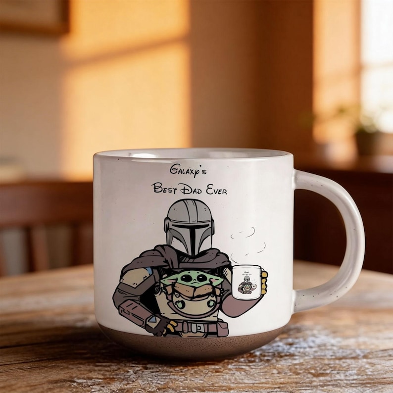 Grogu Mandalorian Pottery Mug , Star Wars Father's Day 2026 Gift For Dad, Best Dad In The Galaxy Darth Vader, Baby Yoda Dad Coffee Mug