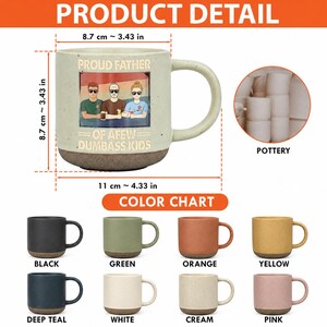 Grogu Mandalorian Pottery Mug , Star Wars Father's Day 2026 Gift For Dad, Best Dad In The Galaxy Darth Vader, Baby Yoda Dad Coffee Mug