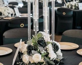 White and Emerald green Wedding centerpiece, wedding ceremony decor, anniversary decor, bridal shower decor