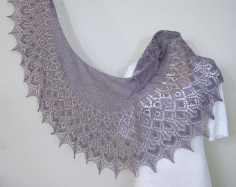 Lovely Lavender - Luxury Yak wool - Crescent moon scarf - Handmade knitted lace shawl