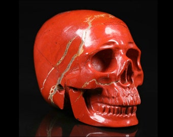 Red Jasper stone Crystal skull - 2 inch collectible fine art figurine - energy work talisman