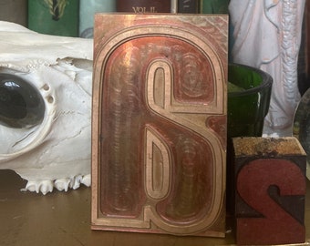 Copper Initial A Letterpress Home Decor Art Object nice Solid Hunk chunk copper letter A