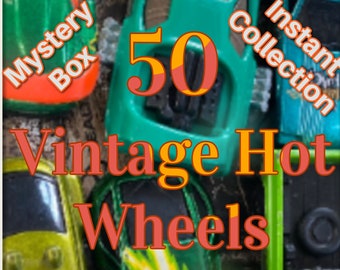 50 Vintage Hot Wheels Cars Trucks Vehicles Loose Collection Gift for Kid Husband Him Instant Collection