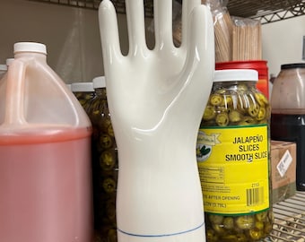 Gigantic Porcelain Glove Mold Size 11 Art Object – Vintage New Jersey Made Fisherman Hand