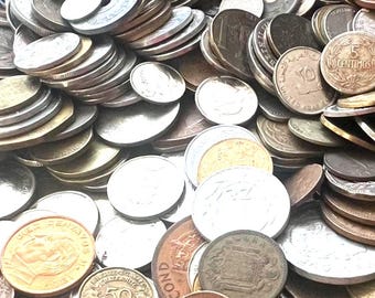 Pound of Vintage Collectible Coins, Hobby Job Lot