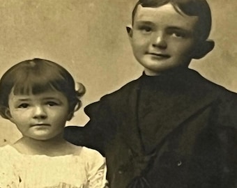 Victorian Cabinet Card Photographs – Brother Sister 1900s Angel Children