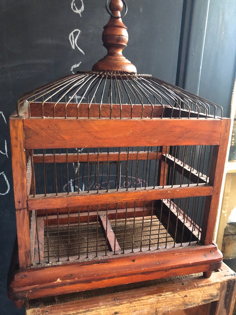 small wooden bird cage