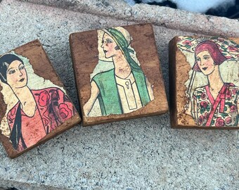 French Fashion Blocks Paris Shabby France, Handmade Home Decor