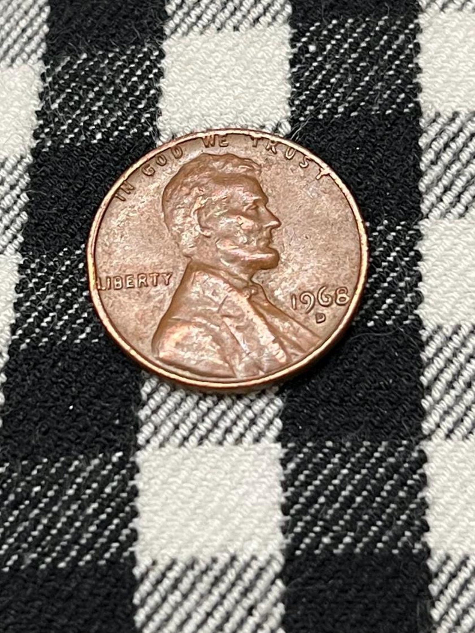 VINTAGE 1968 D Error Penny Lincoln Error, 'L' on Edge, 'in God We Trust ...