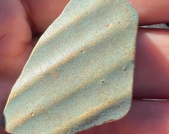 Mermaid Tail ribbed sea pottery shred shard surf tumbled stoneware