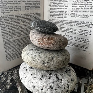 Granite Stone Cairn Natural Home Decor Balancing Display, Balance and Grounding Stones Metaphysical beach rocks image 6