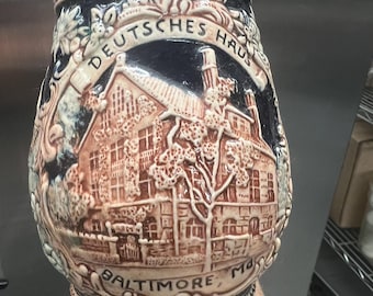 Primitive Baltimore German Stein Deutsches Haus (Restaurant Ale House was Cathedral St where Joseph Myerhoff is now ) Rare, make offer
