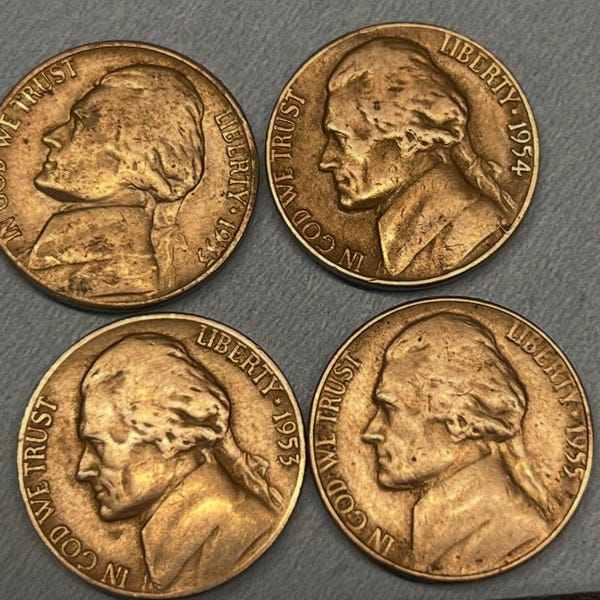 1950s Jefferson Nickel Coin Lot 