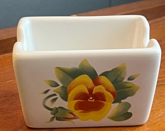 Corelle Pansy Summer Blush Sugar or Sweetener Packet Holder, Coordinates 1996-2005