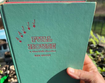 1955 Shabby Book,  Full House, Rex Stout, Playing Card Decor