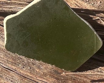 Green sea pottery fragment shard surf tumbled
