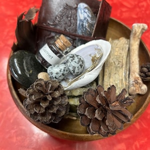 natural home decor, nature bowl,  pagan,  viking altar bowl,  small book, filled to Thor Odin or Freya, or for decoration 15 pcs, witchy