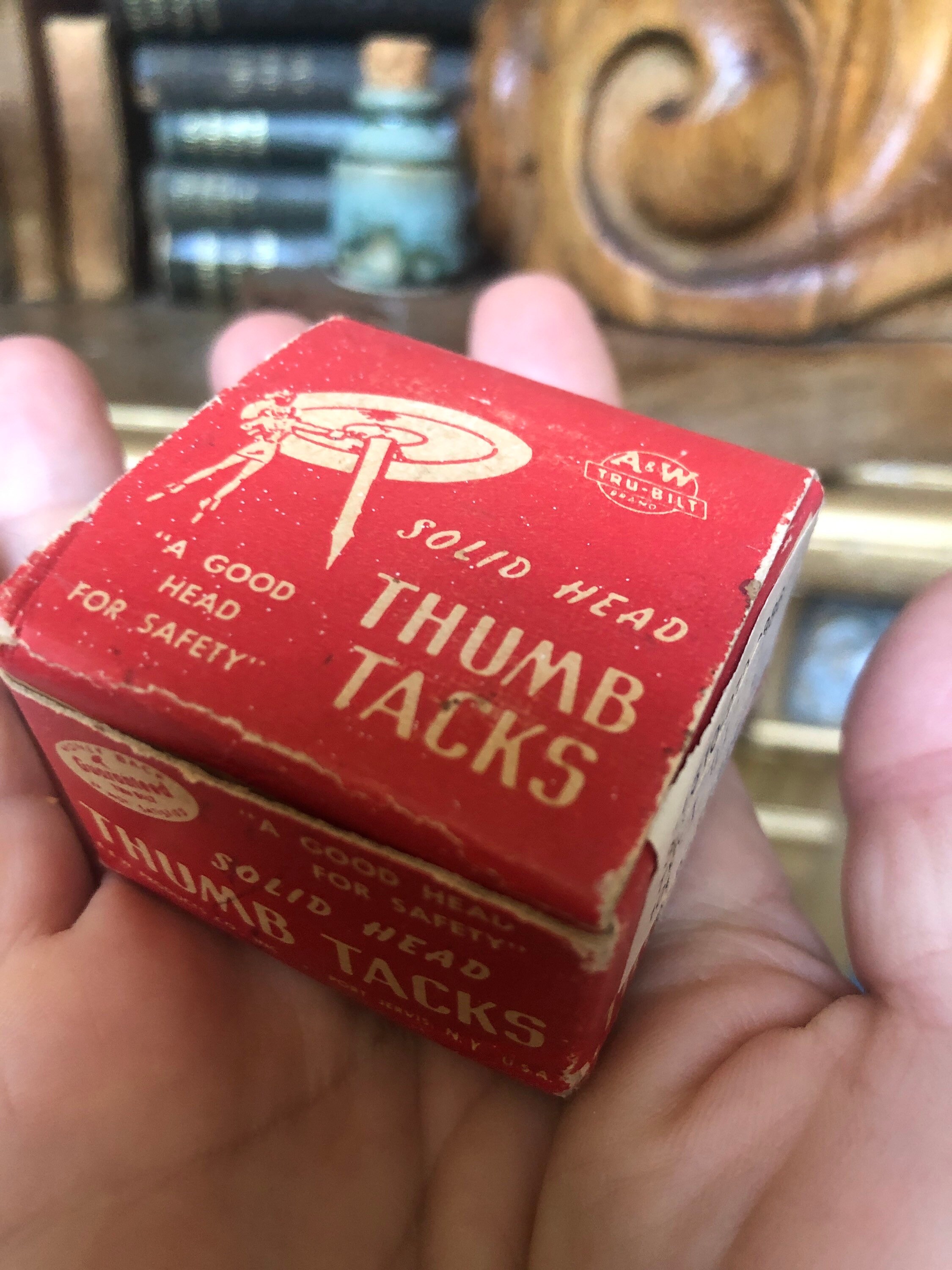 Vintage Box Tacks Thumb Tacks Cardboard Advertising Etsy