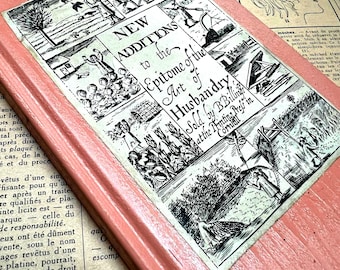 Folk Art Wood Book 17th Century Replica, wooden faux