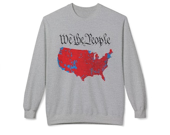 President Donald Trump We The People 2024 Election Results Map Unisex Midweight Softstyle Fleece Crewneck Sweatshirt