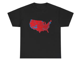 Donald Trump 2024 Election Results Map Unisex Heavy Cotton Tee T-Shirt