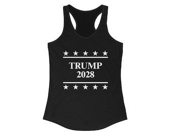 Vote President Donald Trump 2028 Women's Racerback Tank, Available in Multiple Colors