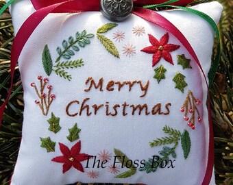 Christmas Wreath Ornament Embroidery Pattern