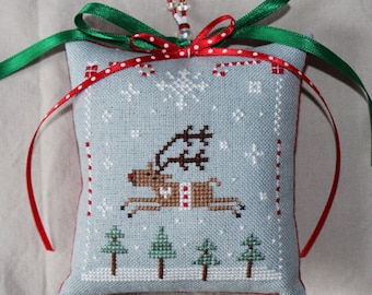 Reindeer Joy Cross Stitch Pattern