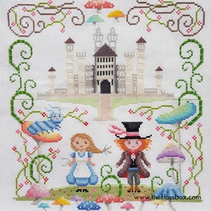 Alice and the Mad Hatter Cross Stitch Pattern image 1