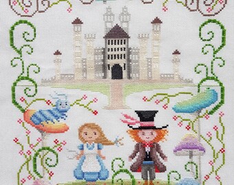 Alice and the Mad Hatter Cross Stitch Pattern