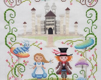 Alice and the Mad Hatter Cross Stitch Pattern