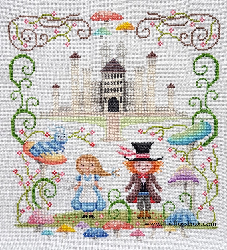 Alice and the Mad Hatter Cross Stitch Pattern image 1