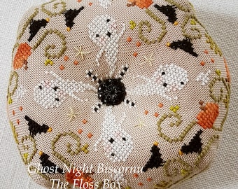 Ghost Night Halloween Cross Stitch Biscorun Pattern