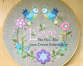 Love Crewel Embroidery Pattern
