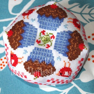 Cupcake Biscornu Cross Stitch Pattern