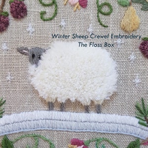 Winter Sheep Crewel Embroidery Pattern image 2