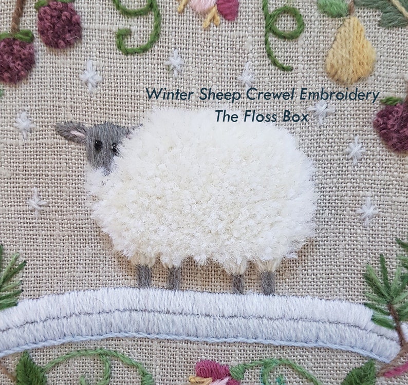 Winter Sheep Crewel Embroidery Pattern image 2