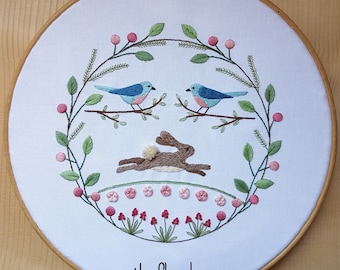 Hop into Spring Embroidery Pattern