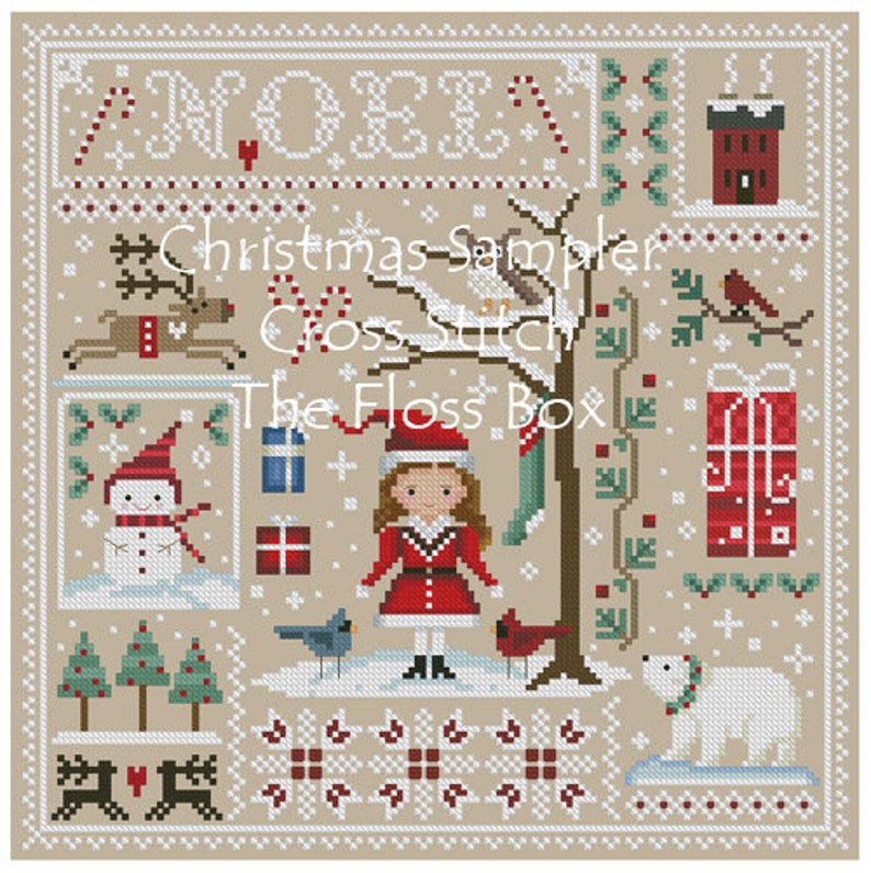 Christmas Sampler Cross Stitch Pattern image 1