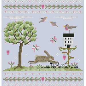 Spring Hops In Cross Stitch Pattern