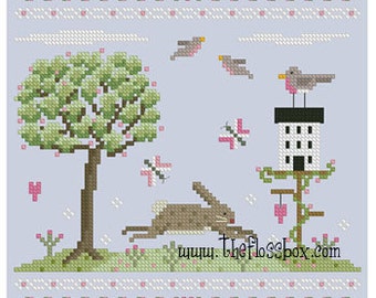 Spring Hops In Cross Stitch Pattern