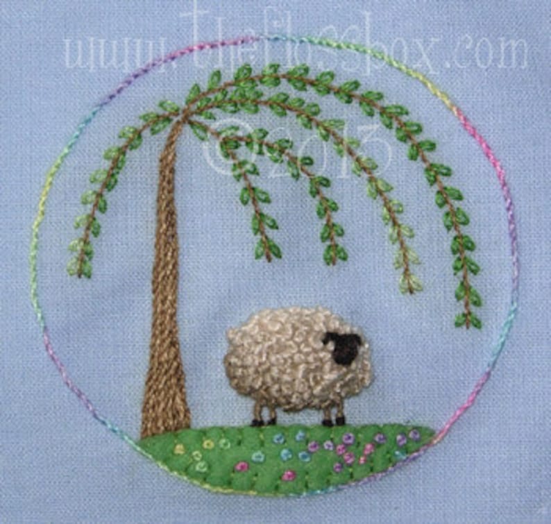 Stumpwork Sheep Embroidery Pattern image 1