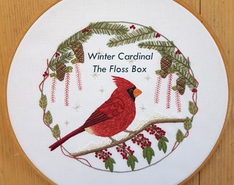 Winter Cardinal Embroidery Pattern
