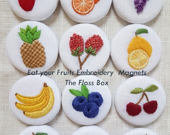 Fruit and Veggie Embroidery Magnets Patterns