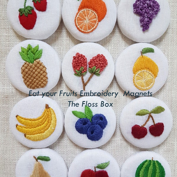 Modèles d’aimants de broderie de fruits et légumes