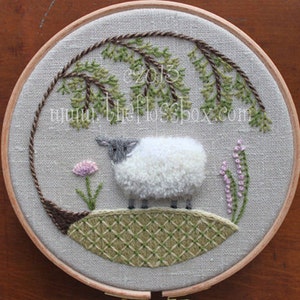 Sheep Crewel Embroidery Pattern