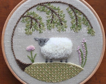 Sheep Crewel Embroidery Pattern